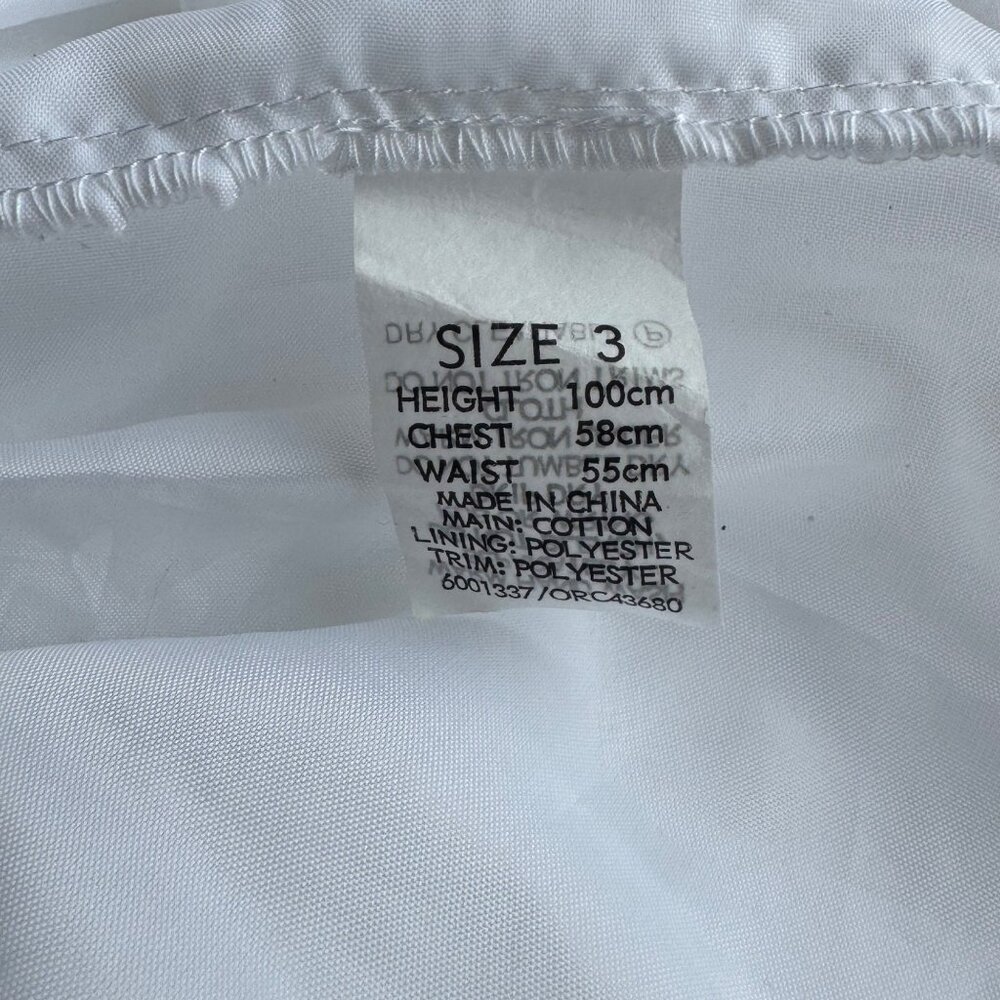 ORIGAMI White Eyelet Dress Girls 3T 3 Floral Waist Cotton Toddler Girl Fancy - Picture 10 of 10